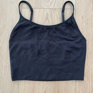 Old Navy | Girls Active Black Ribbed Crop Top, L